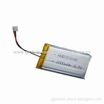 Hot Sale 1,000mAh 3.7V Li-polymer Rechargeable Battery, Low-self Discharge Rate
